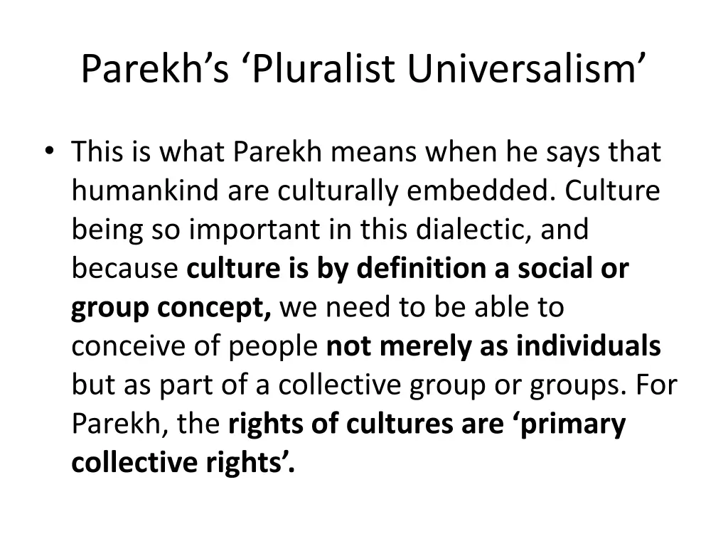 parekh s pluralist universalism