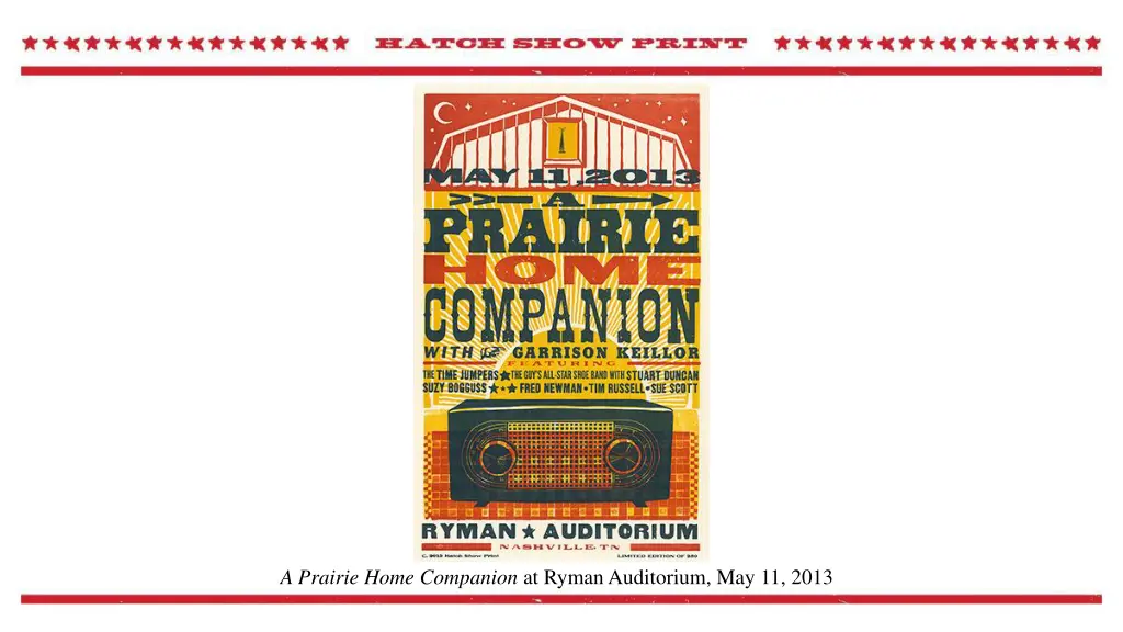 a prairie home companion at ryman auditorium