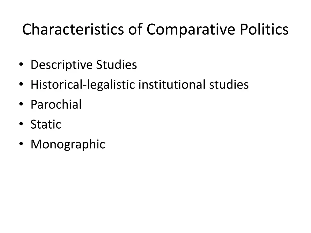 characteristics of comparative politics