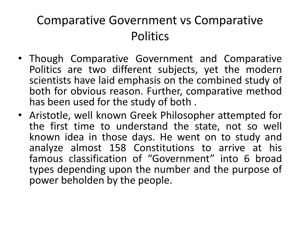 comparative government vs comparative politics