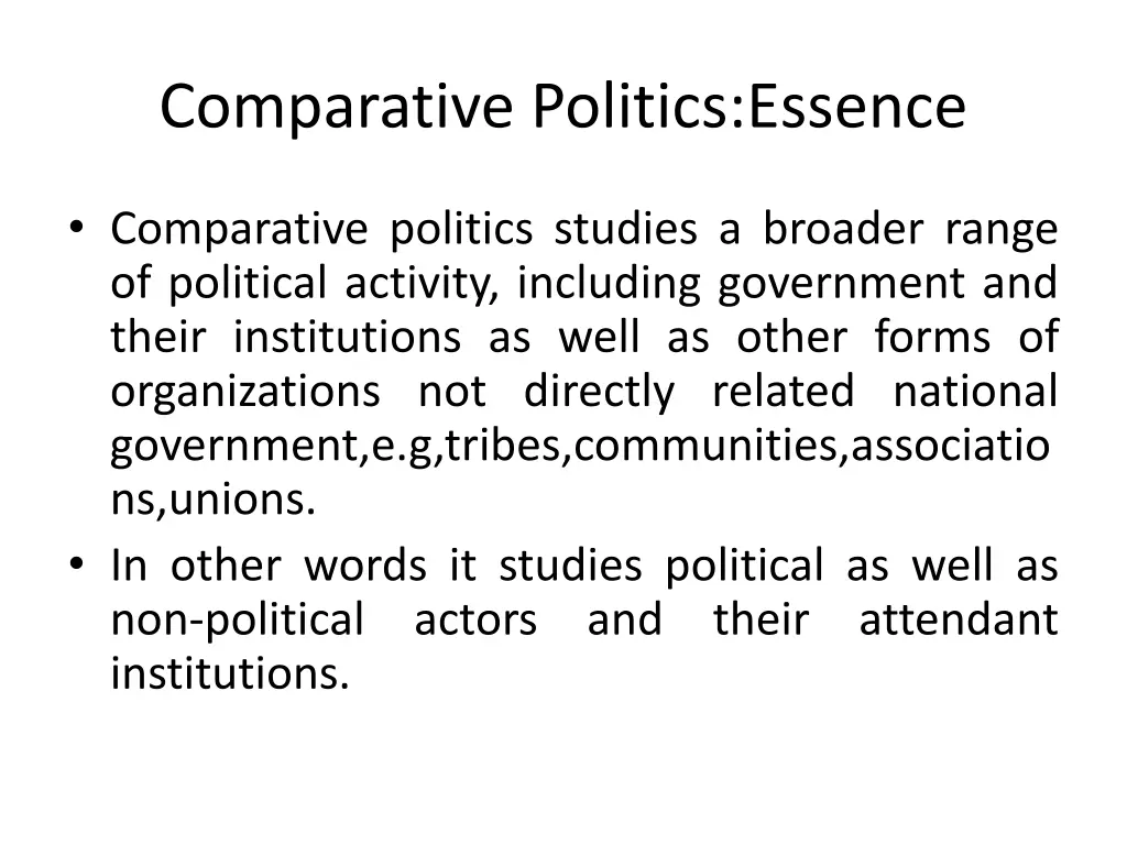 comparative politics essence