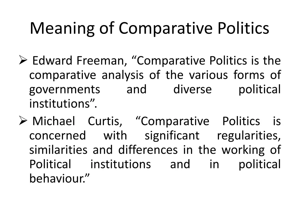 meaning of comparative politics