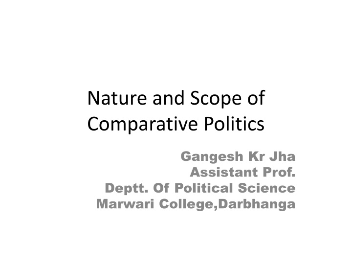 nature and scope of comparative politics