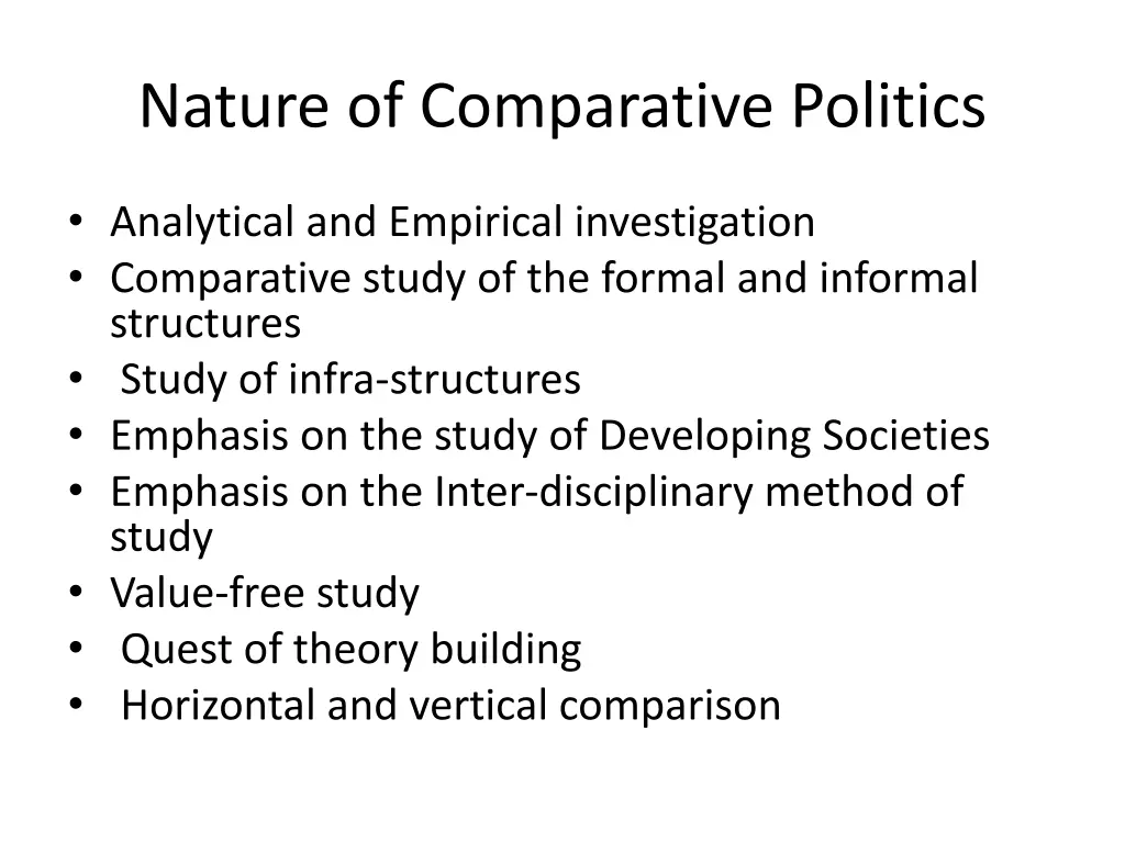 nature of comparative politics