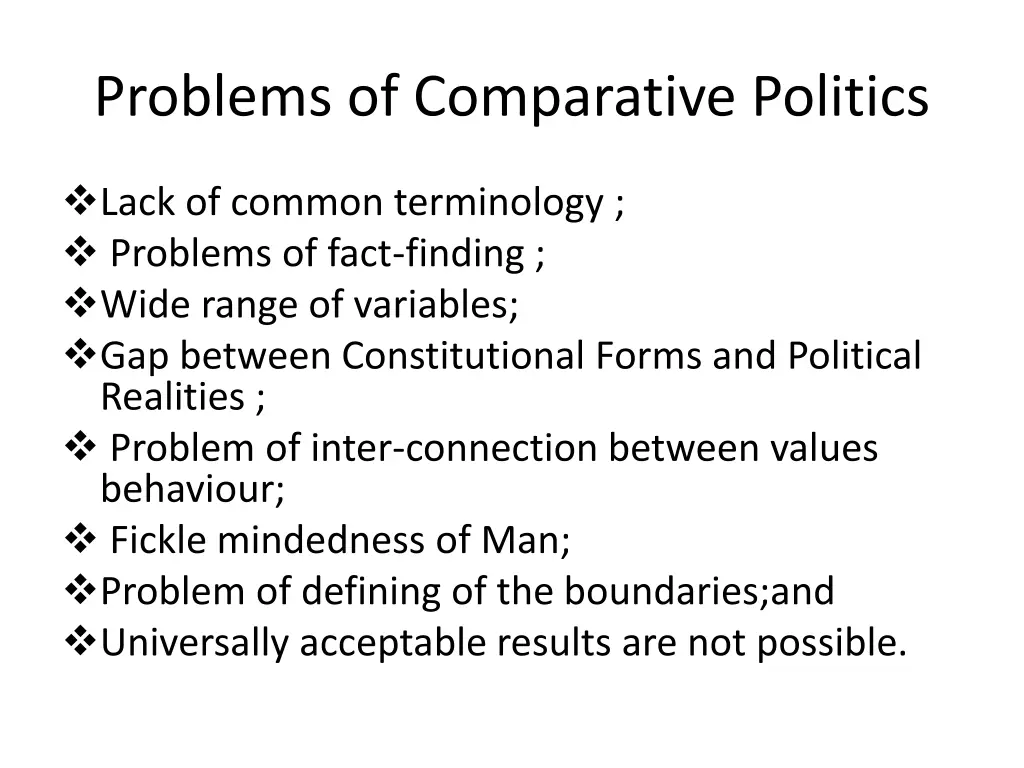 problems of comparative politics