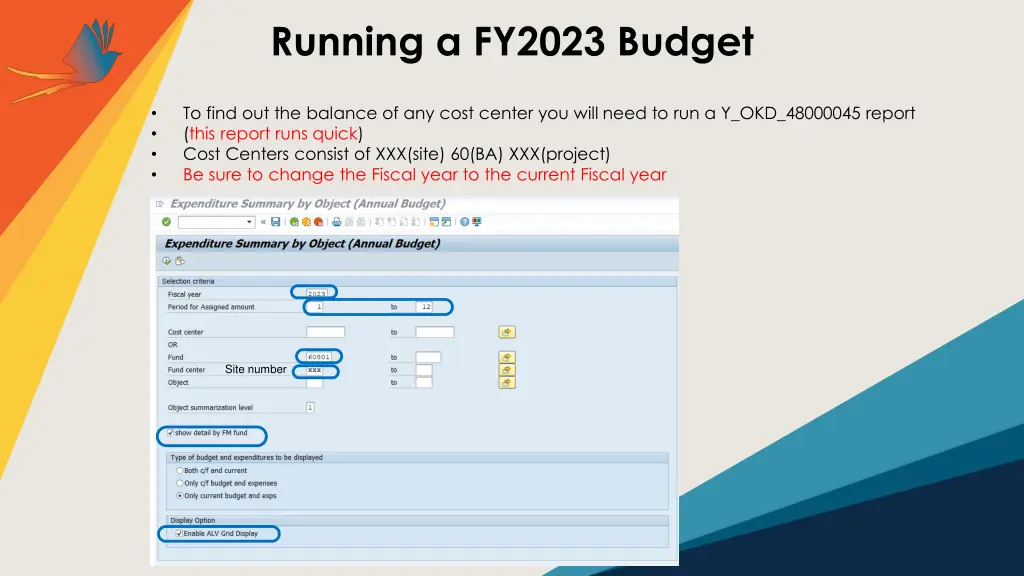 running a fy2023 budget