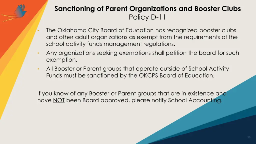 sanctioning of parent organizations and booster