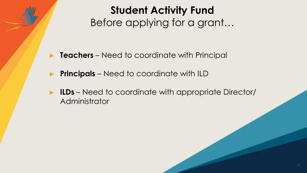 student activity fund before applying for a grant