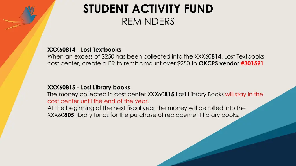 student activity fund reminders 2