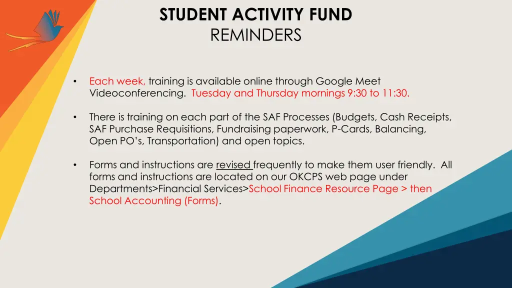 student activity fund reminders 4