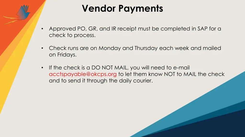 vendor payments