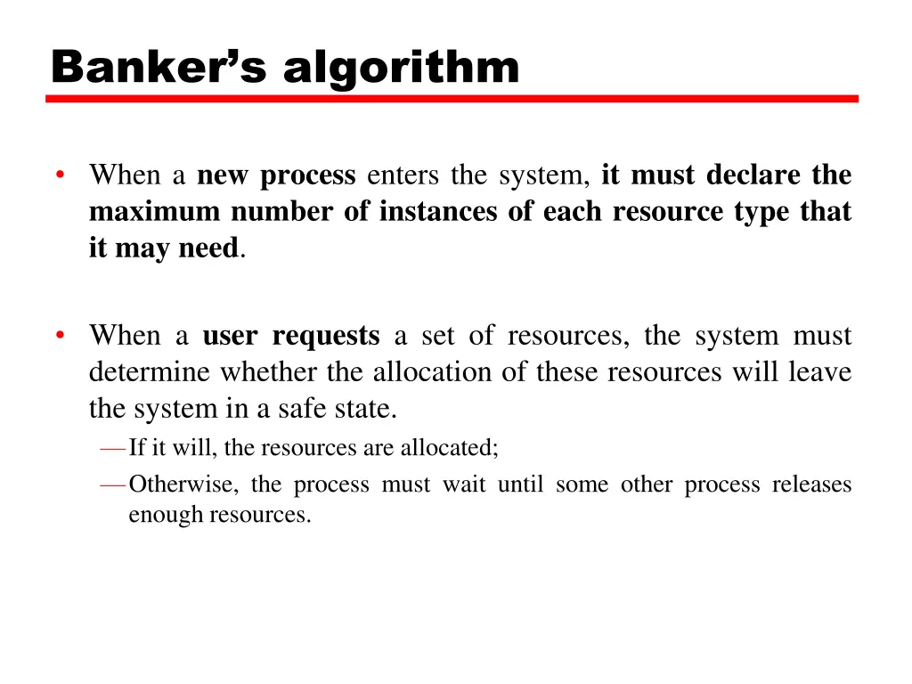 banker s algorithm