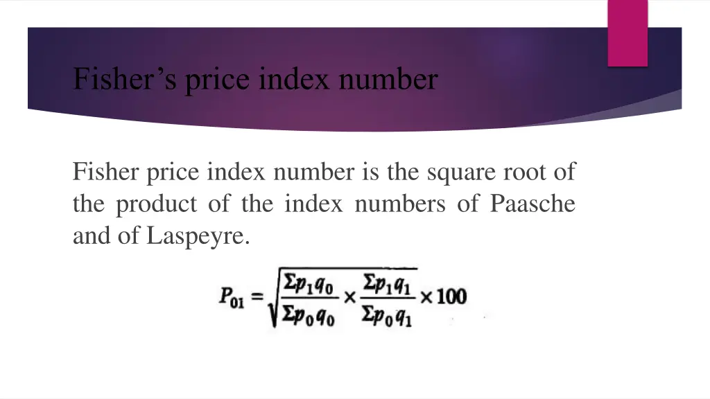 fisher s price index number