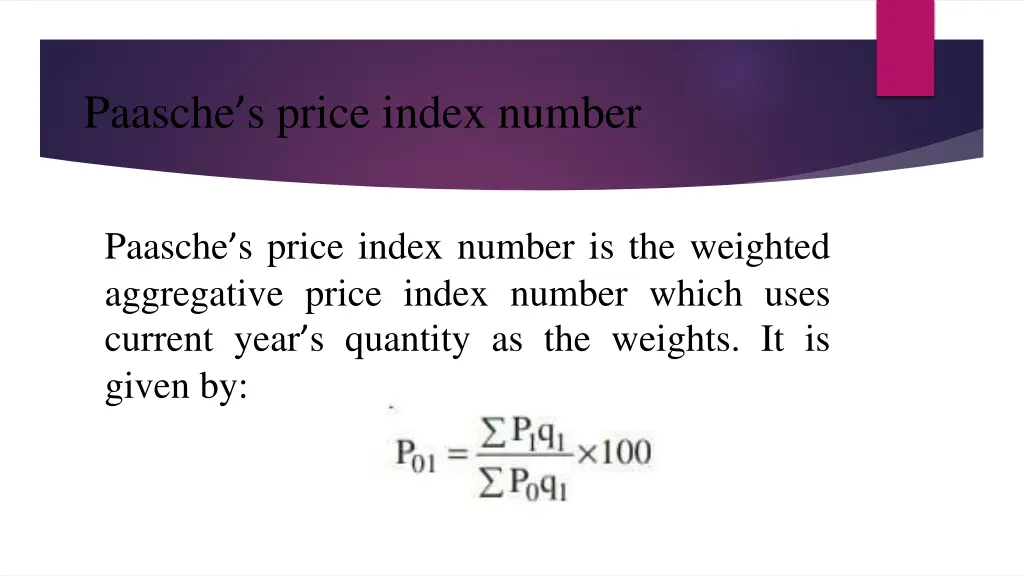 paasche s price index number