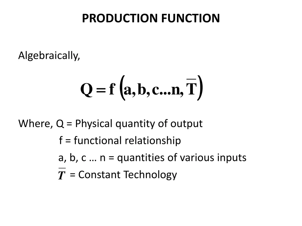 production function 1