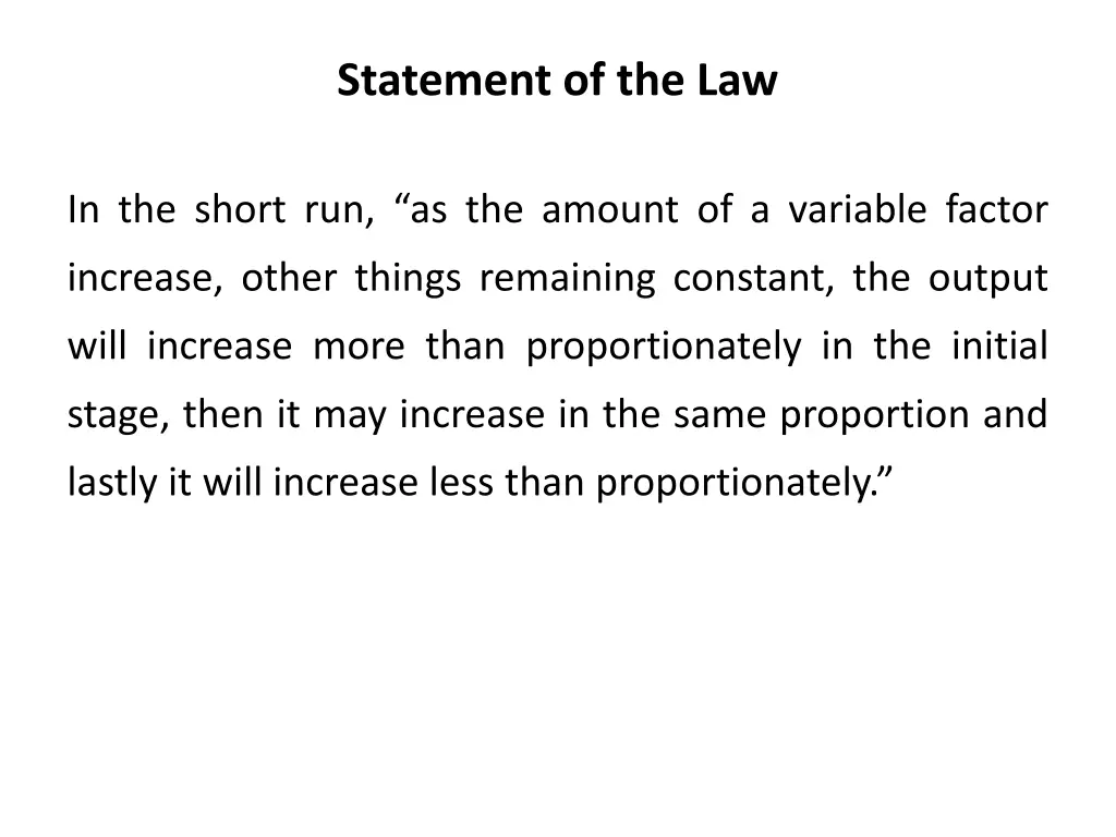 statement of the law