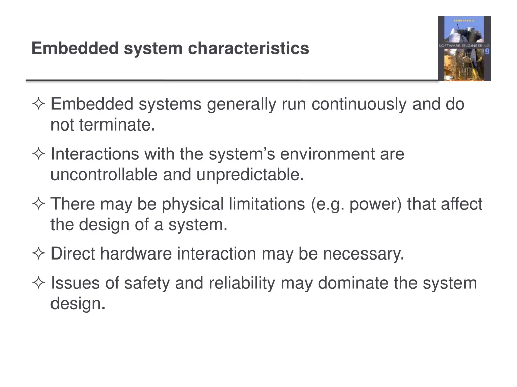 embedded system characteristics