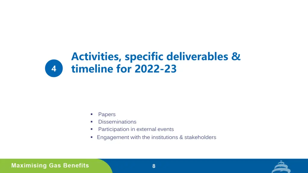 activities specific deliverables timeline