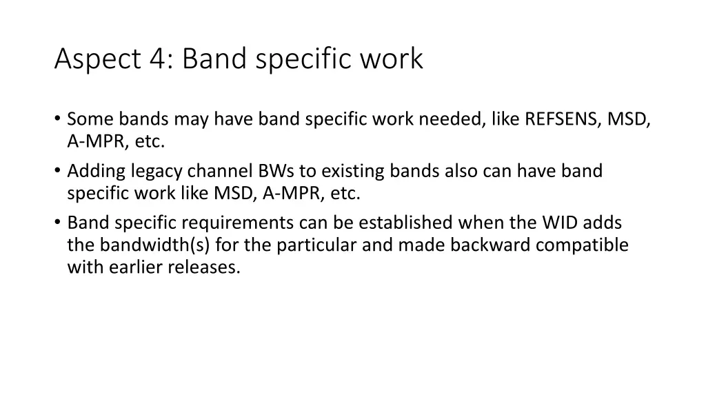 aspect 4 band specific work