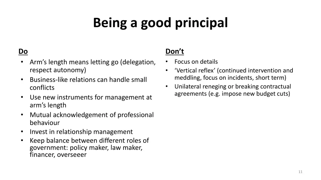 being a good principal