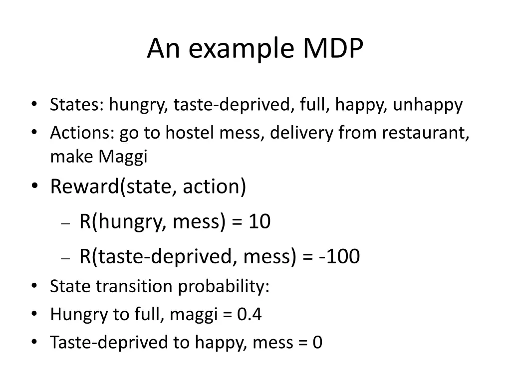 an example mdp