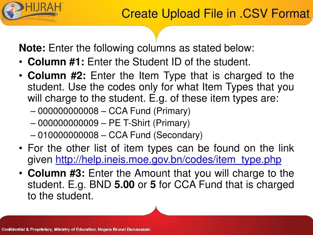 create upload file in csv format 1