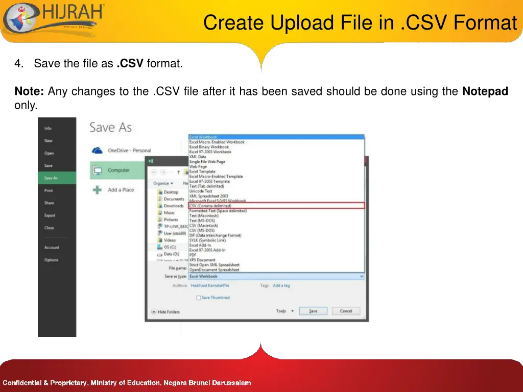 create upload file in csv format 4