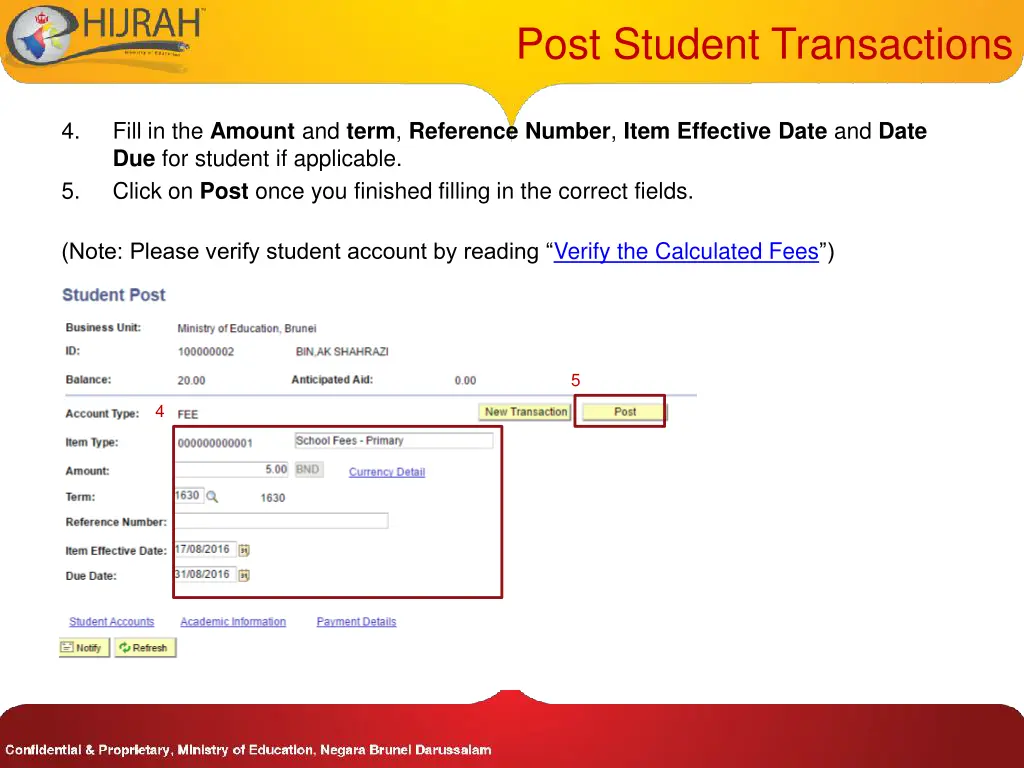 post student transactions 1