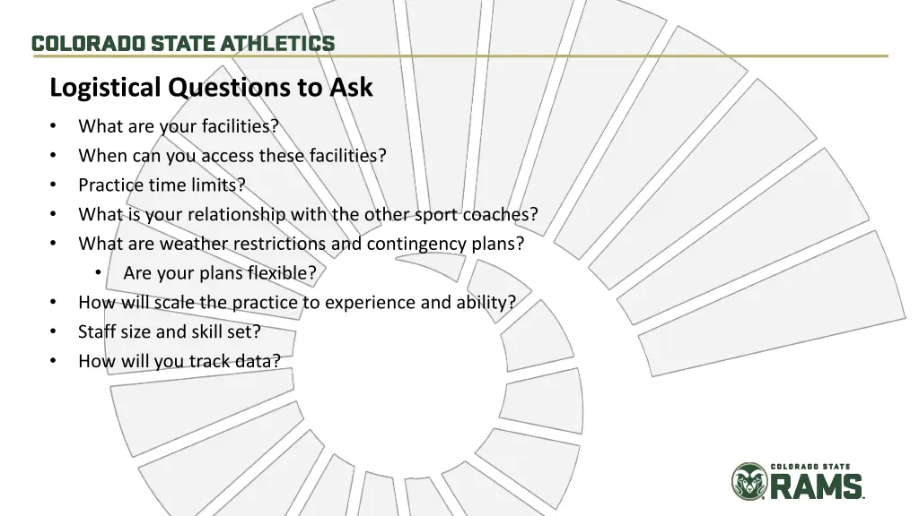 logistical questions to ask