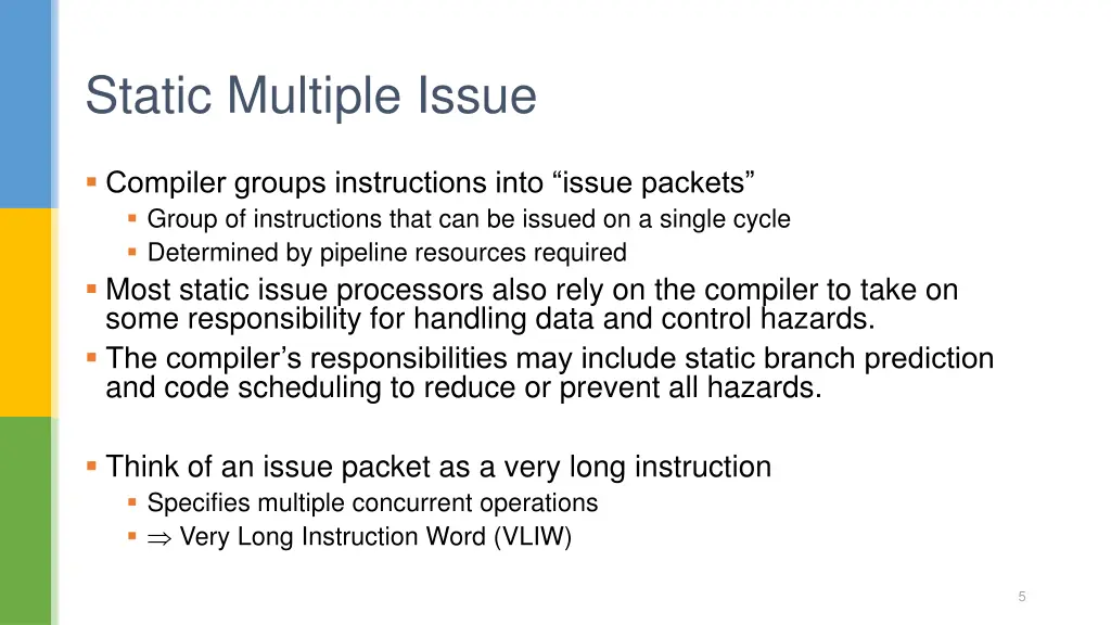 static multiple issue