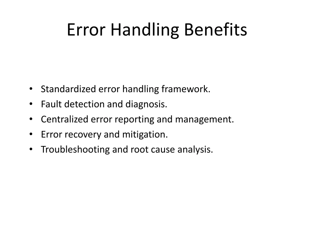 error handling benefits