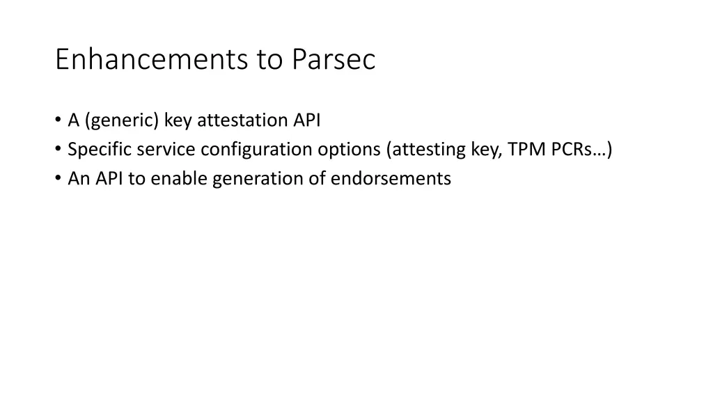 enhancements to parsec