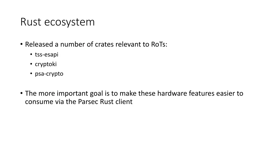 rust ecosystem