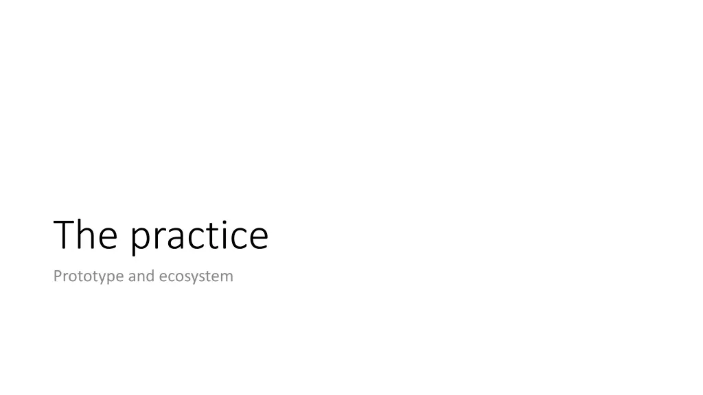 the practice prototype and ecosystem