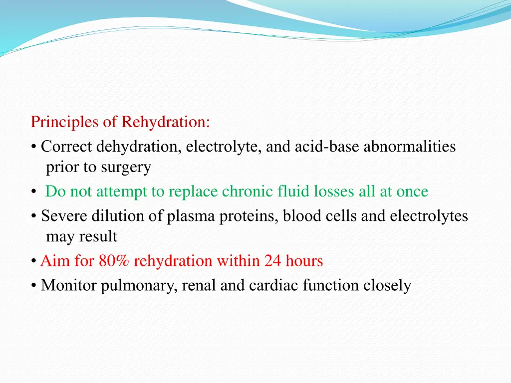 principles of rehydration correct dehydration