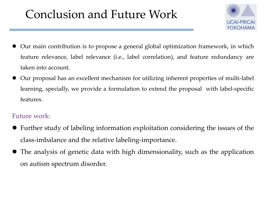 conclusion and future work