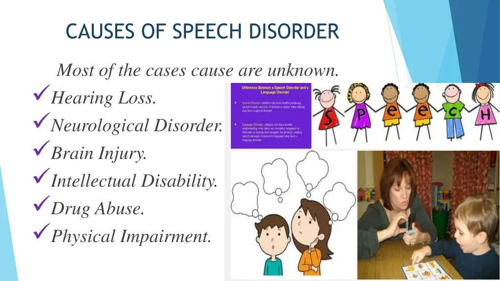 causes of speech disorder