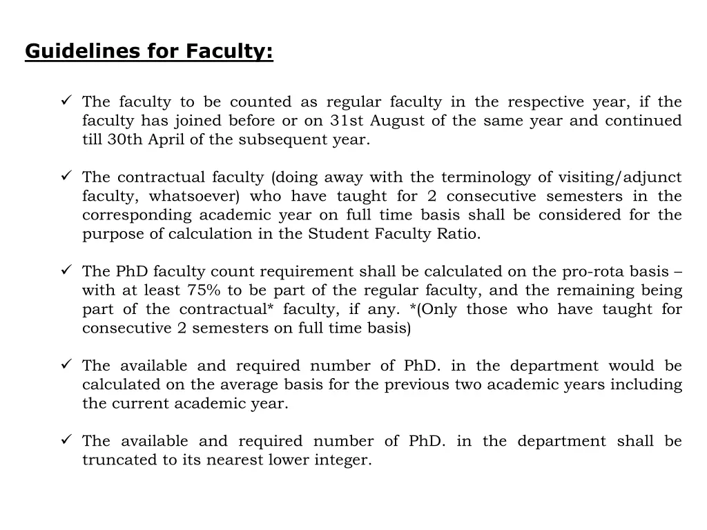 guidelines for faculty