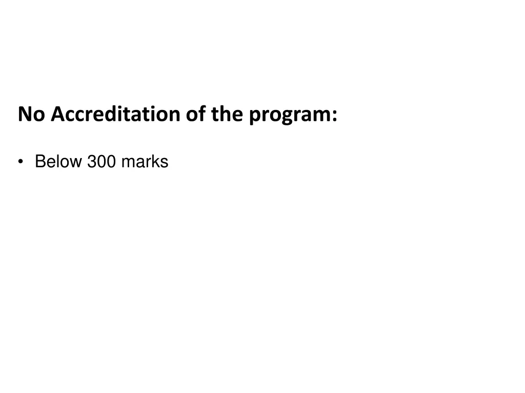 no accreditation of the program 2