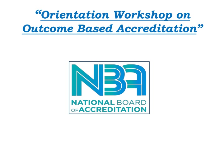 orientation workshop on outcome based