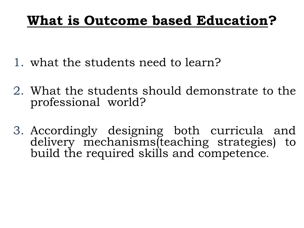 what is outcome based education