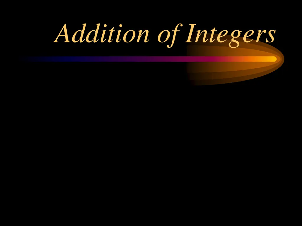 addition of integers