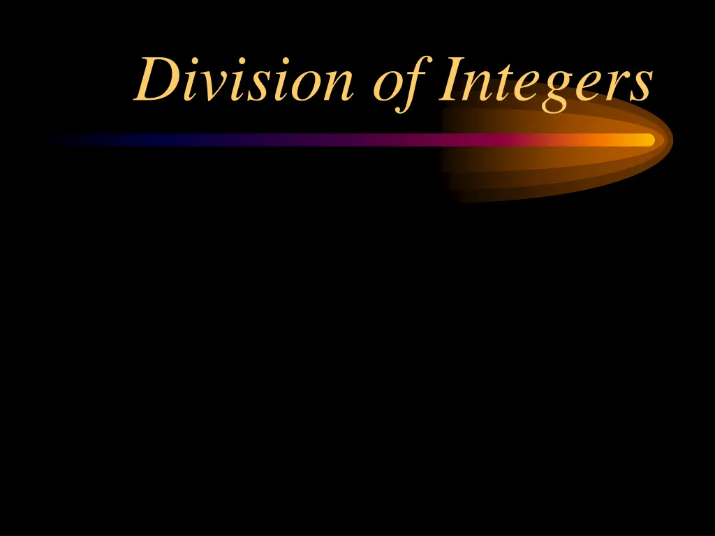 division of integers