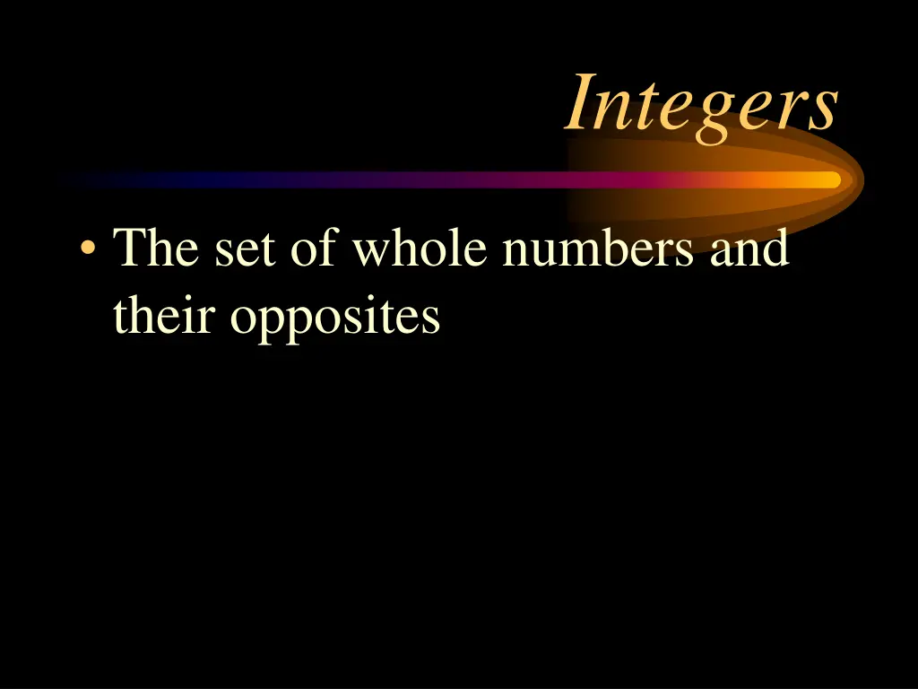 integers 1