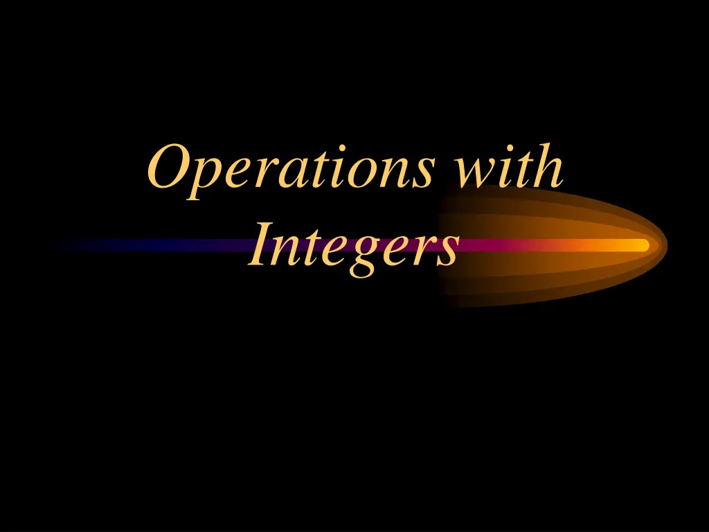 operations with integers