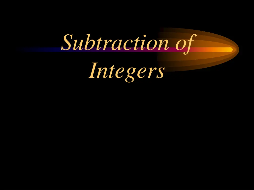 subtraction of integers