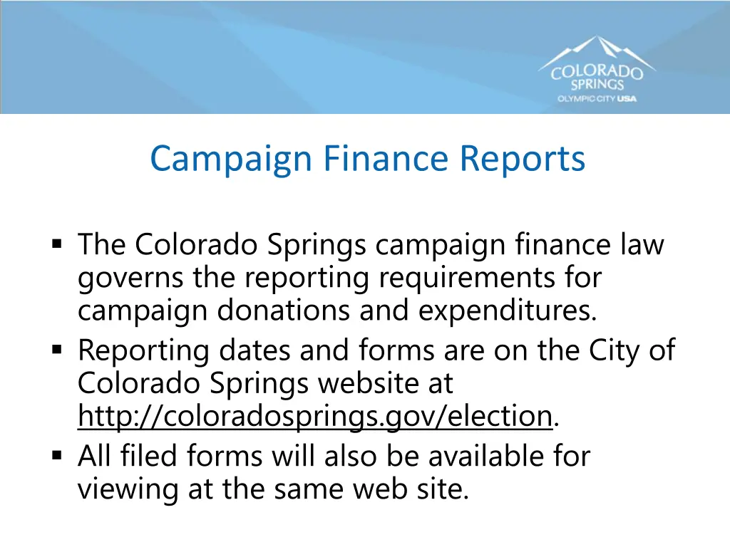 campaign finance reports