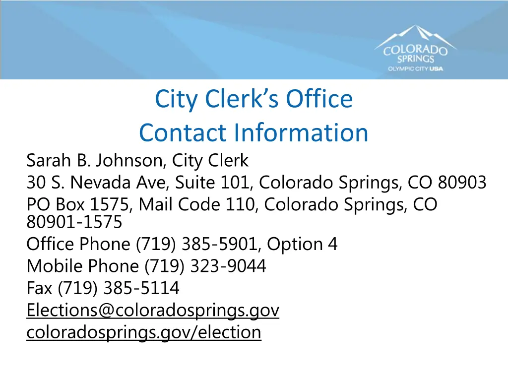 city clerk s office contact information sarah