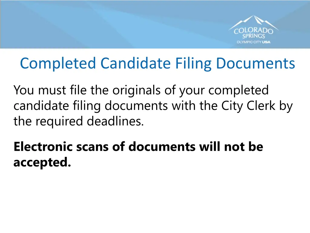 completed candidate filing documents