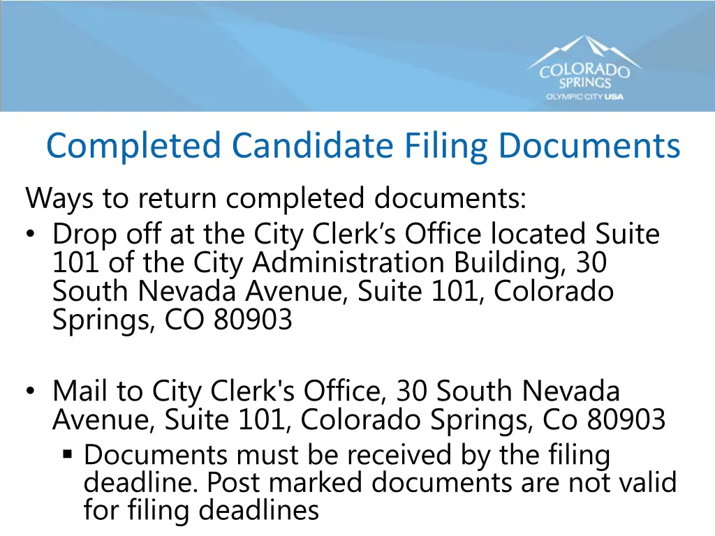 completed candidate filing documents ways